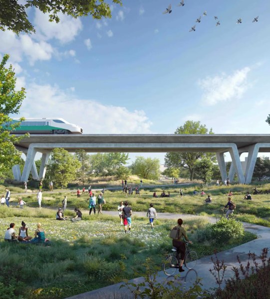 Будущий парк на месте взлетно-посадочной полосы аэропорта Даунсвью в Торонто Концепт пешеходного парка на бывшей взлетно-посадочной полосе аэропорта Даунсвью